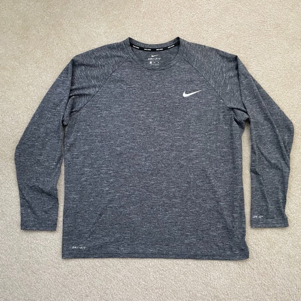 Men's Nike Long Sleeve Swim T-Shirt  Heathered Grey XL